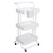 3 Tier Rolling Utility Cart Movable Storage Organizer With Mesh Baskets Lockable Wheels 360 Degree Rotatable Hanging Box